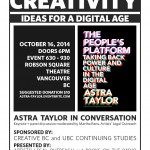 Event: The Future of Creativity @ Robson Square Theatre, October 16 at 6 pm